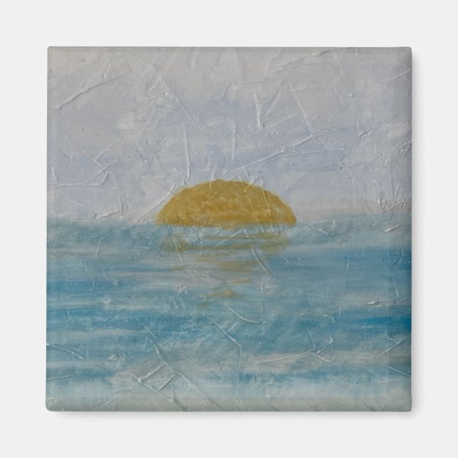 Vackra vattenfärgen Sol och Vatten Square Magnet (Framsidan)