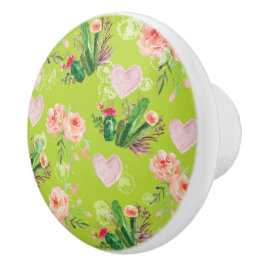 Vackra vattenfärgsfärger i Blommigt Cactus Knopp