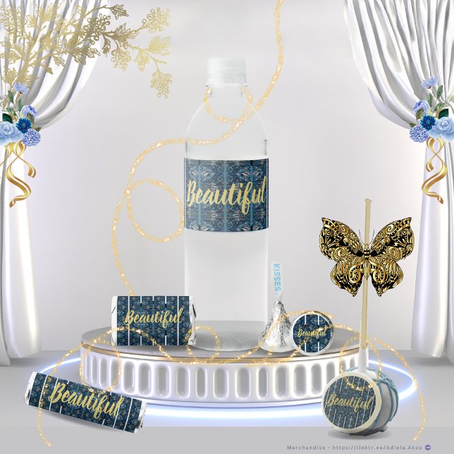 Vackra Vattenflaska-etiketter av Poet Adiela Akoo Vattenflaskor Etikett (Beautiful Candy Favors & Water Labels designed by Poet Adiela Akoo. Browse my store 4 more fab finds)