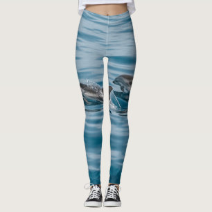 Vackra vattenlevande delfiner leggings