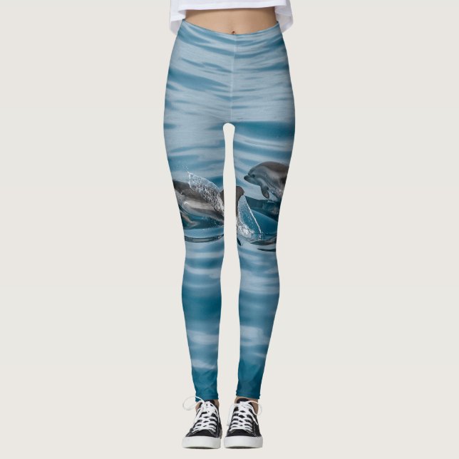 Vackra vattenlevande delfiner leggings (Framsida)