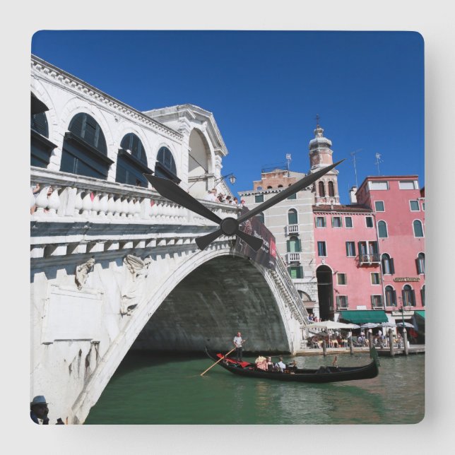 Vackra Venedig, Rialto Bridge Fyrkantig Klocka (Framsida)
