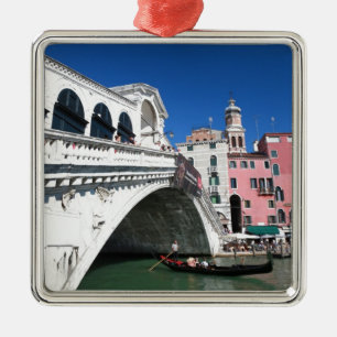 Vackra Venedig, Rialto Bridge Julgransprydnad Metall