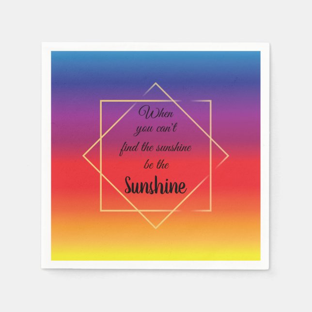 vackra vibrerande solnedgång med citatet av guld g pappersservett (Framsidan)