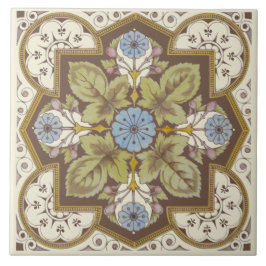 Vackra Viktorianska Blommigten Reproduction Tile Kakelplatta