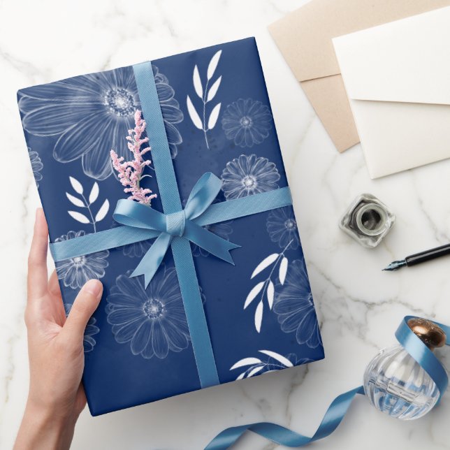 Vackra Vilda Blomma Doodles Mönster Presentpapper (Gifting)