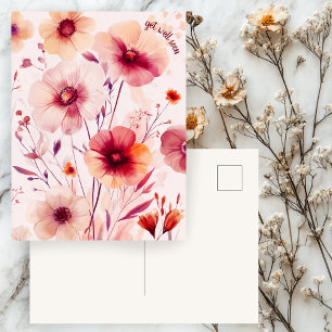 Vackra vilda blommor Blommor ÖNSKAR SNART FRISK IG Vykort