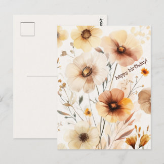 Vackra vilda blommor GLAD FÖDELSEDAG Vykort