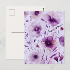 Vackra vilda blommor GLAD FÖDELSEDAG Vykort