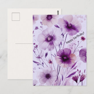 Vackra vilda blommor GLAD FÖDELSEDAG Vykort