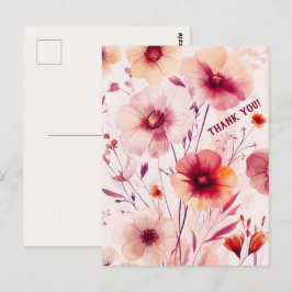 Vackra Vilda Blommor TACK Vykort