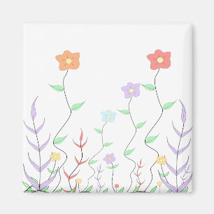 Vackra vildblommor magnet