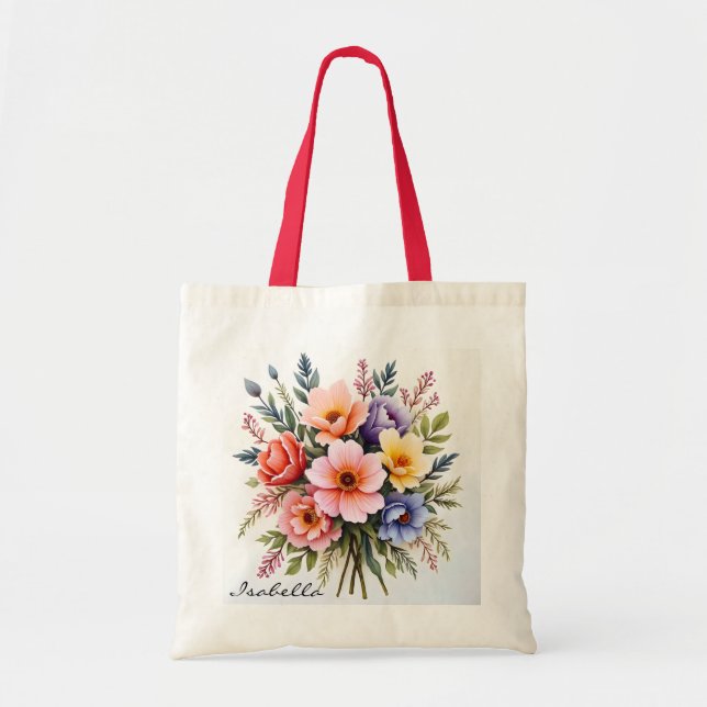 Vackra Vildblommor Modern Lyx Kollektion Tygkasse (Framsidan)