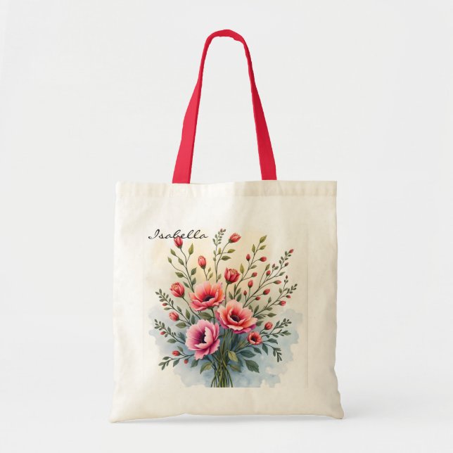 Vackra Vildblommor Populär Lyxkollektion Tygkasse (Framsidan)