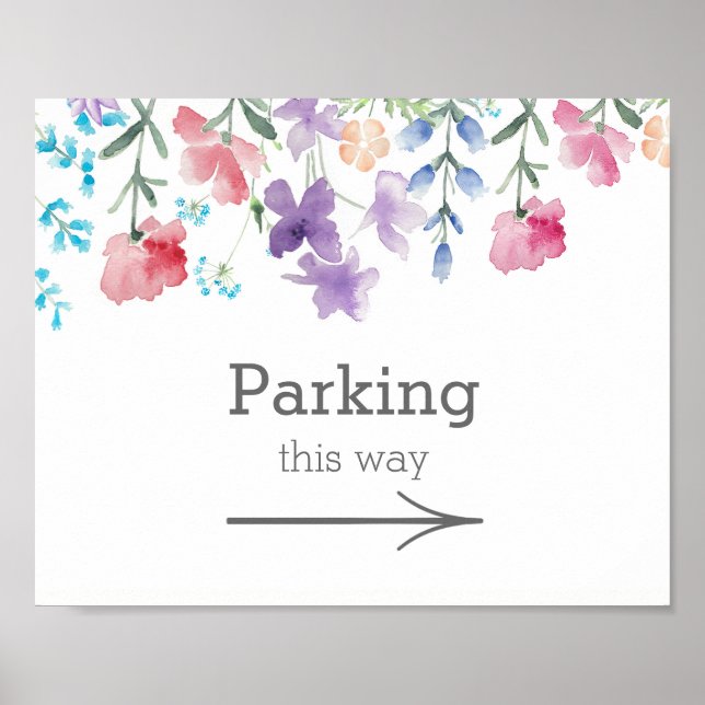 Vackra vildblommor | Trädgård Bröllop Parkeringssk Poster (Framsidan)