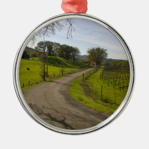 Vackra Vineyard i Napa Valley California Julgransprydnad Metall