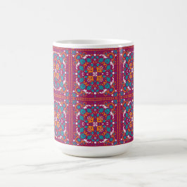 🤩 Vackra vinröda och turkosa Azulejos, Kaffemugg