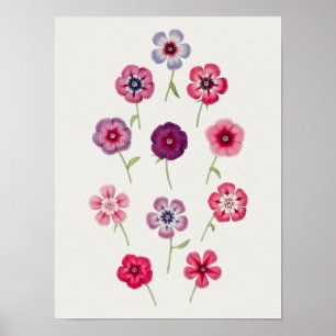Vackra Vintagar botaniska illustrationer Poster