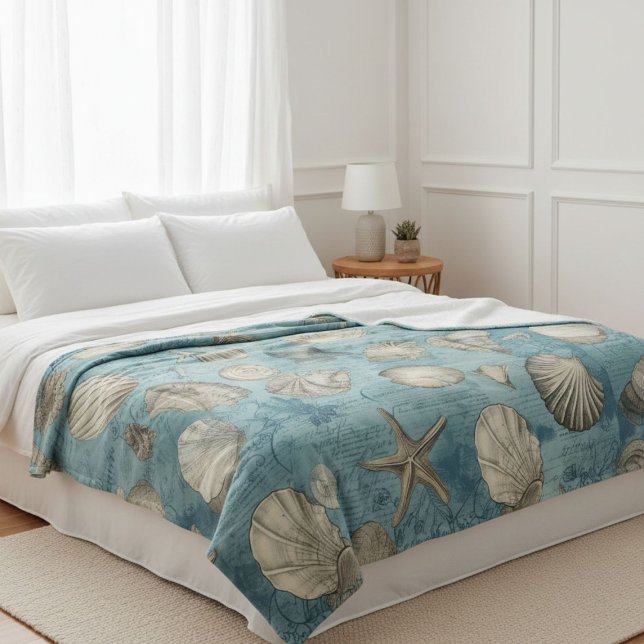 Vackra Vintagar i blått Fleecefilt (Skapare uppladdad)