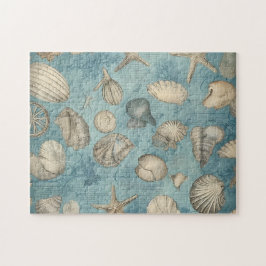 Vackra Vintagar i blått Pussel