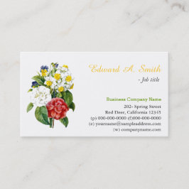 vackra vintage färgglada blommor professionell visitkort