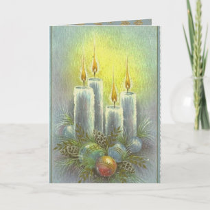 Vackra Vintage-julljus Ornament Kort