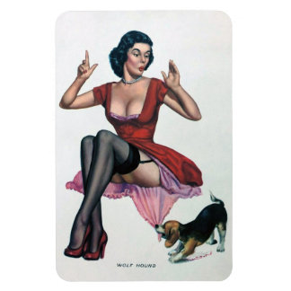 Vackra ♡ Vintage tag upp tjejen ♡ Magnet