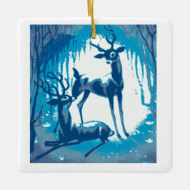 Vackra Vintagen Mid Century Reindeer Julgransprydnad Keramik