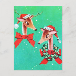 Vackra Vintagen Mid Century Reindeer Vykort