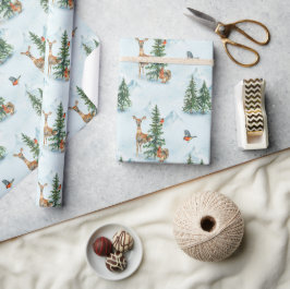 Vackra vinter Animals Young Hjort Squirrel Birds Presentpapper