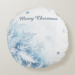 Vackra vinter Frost jul Rund Kudde