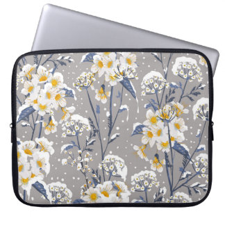 Vackra vinterblommor i snö delic laptop fodral