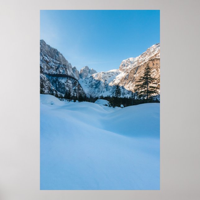 Vackra vinterlandskapet i Tamar-dalen, Slovenien Poster (Framsidan)