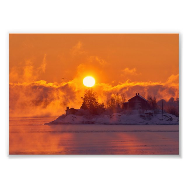 Vackra vinterlandskapets fotoutvidgning fototryck (Framsidan)