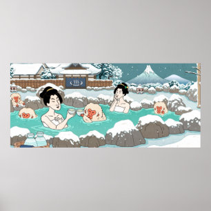 Vackra vintersnöskog poster