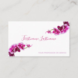 Vackra violetta rosa-orkidéblommor på vitt! visitkort