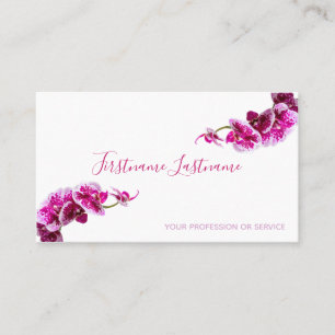 Vackra violetta rosa-orkidéblommor på vitt! visitkort