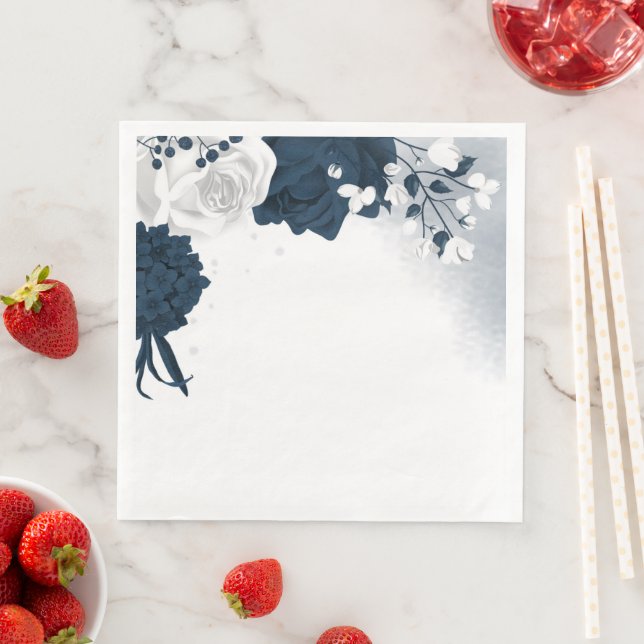 Vackra vita blommor pappersservett (Insitu)