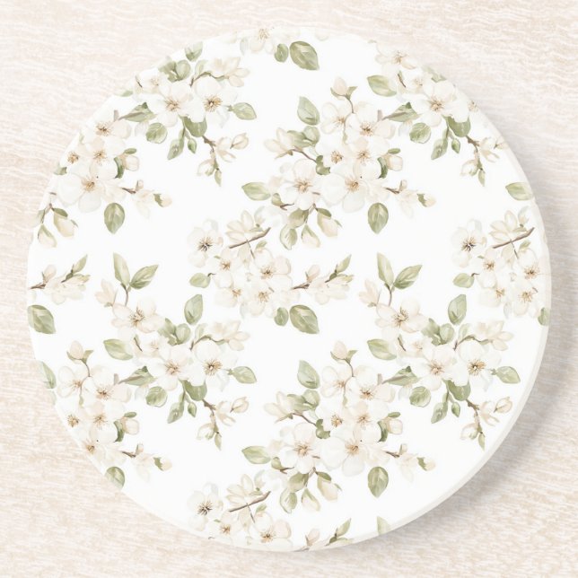 Vackra Vita Blommor Underlägg (Framsidan)