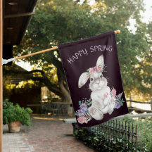 Vackra Vita Bunny - Blommigt Lycklig Vår