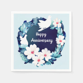 Vackra vita Dovar Blommigt Utandning Pappersservett