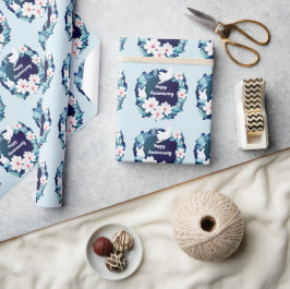 Vackra vita Dovar Blommigt Utandning Presentpapper