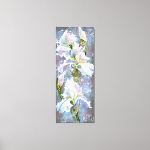 Vackra vita irisblommor - Originalfärg Canvastryck