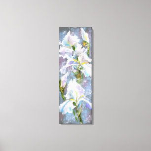 Vackra vita irisblommor - Originalmålning Canvastryck