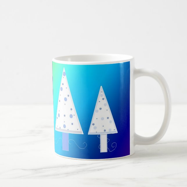 Vackra vita julgranar kaffemugg (Höger)