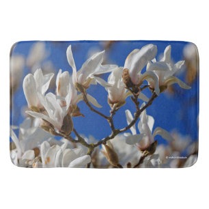 Vackra vita Magnolia Sargentiana Flowers Badrumsmatta