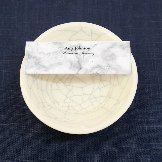 Vackra Vita Marble Mini Earrings Visning Cards Mini Visitkort (Skapare uppladdad)