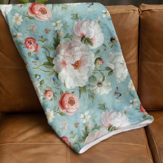 Vackra vita och röda ponnyer fleecefilt (Skapare uppladdad)