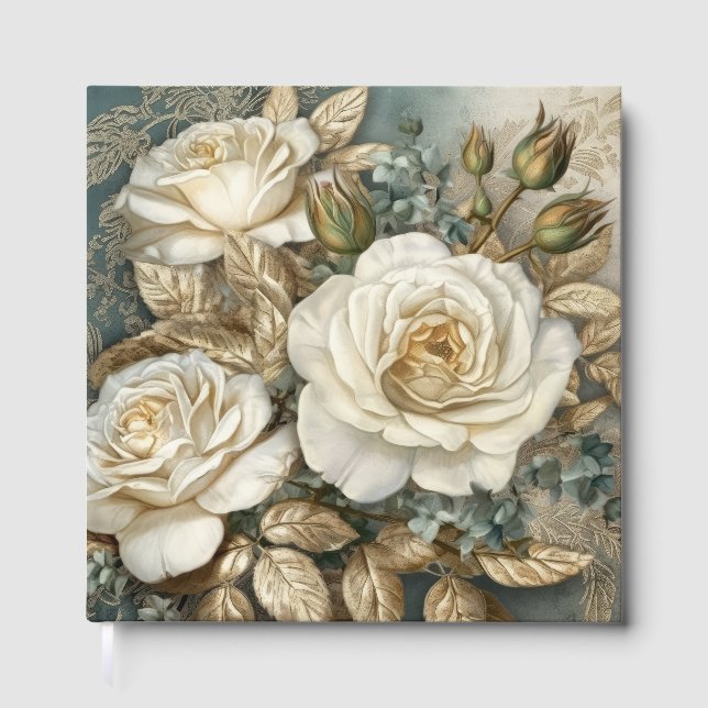 Vackra vita rosor gästböcker (Framsida)