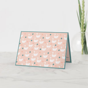 Vackra vita svanar Mönsterdesign Kort